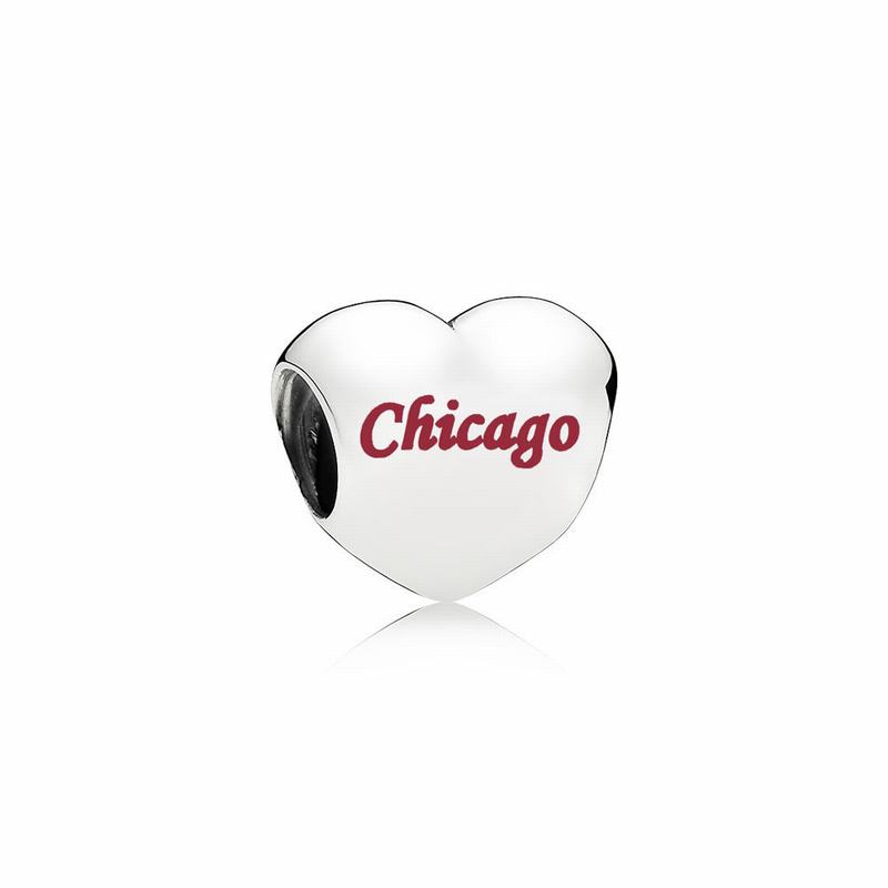 Pandora Chicago Heart Charm Ireland - Sterling Silver/Enamel/Red - 058432JBP